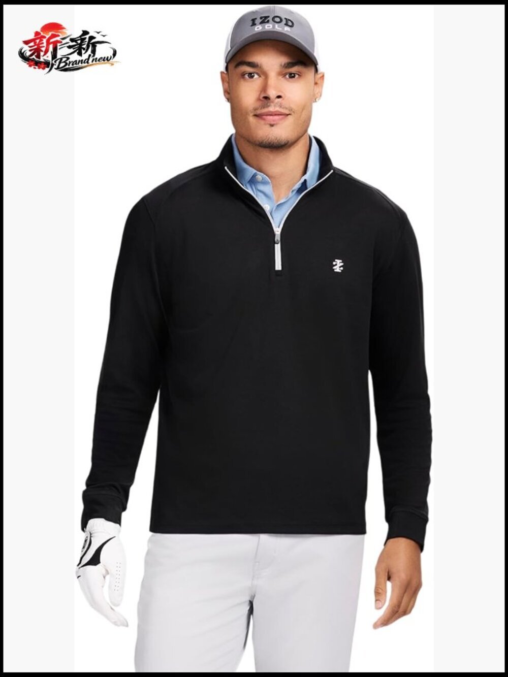 Men's Swingflex Golf Pro Mesh Quarter Zip Long Sleeve Shirt - Picture 1 of 7